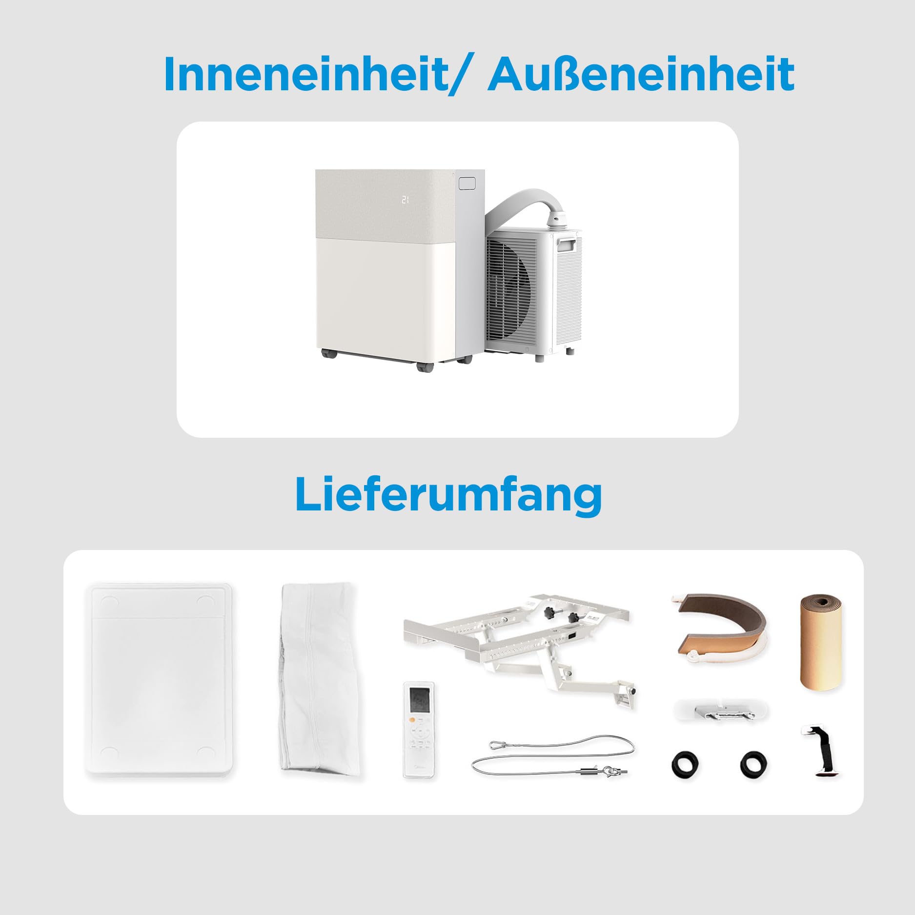 Midea PortaSplit-E Mobiles Klimagerät, Kühlen A++/Heizen A+