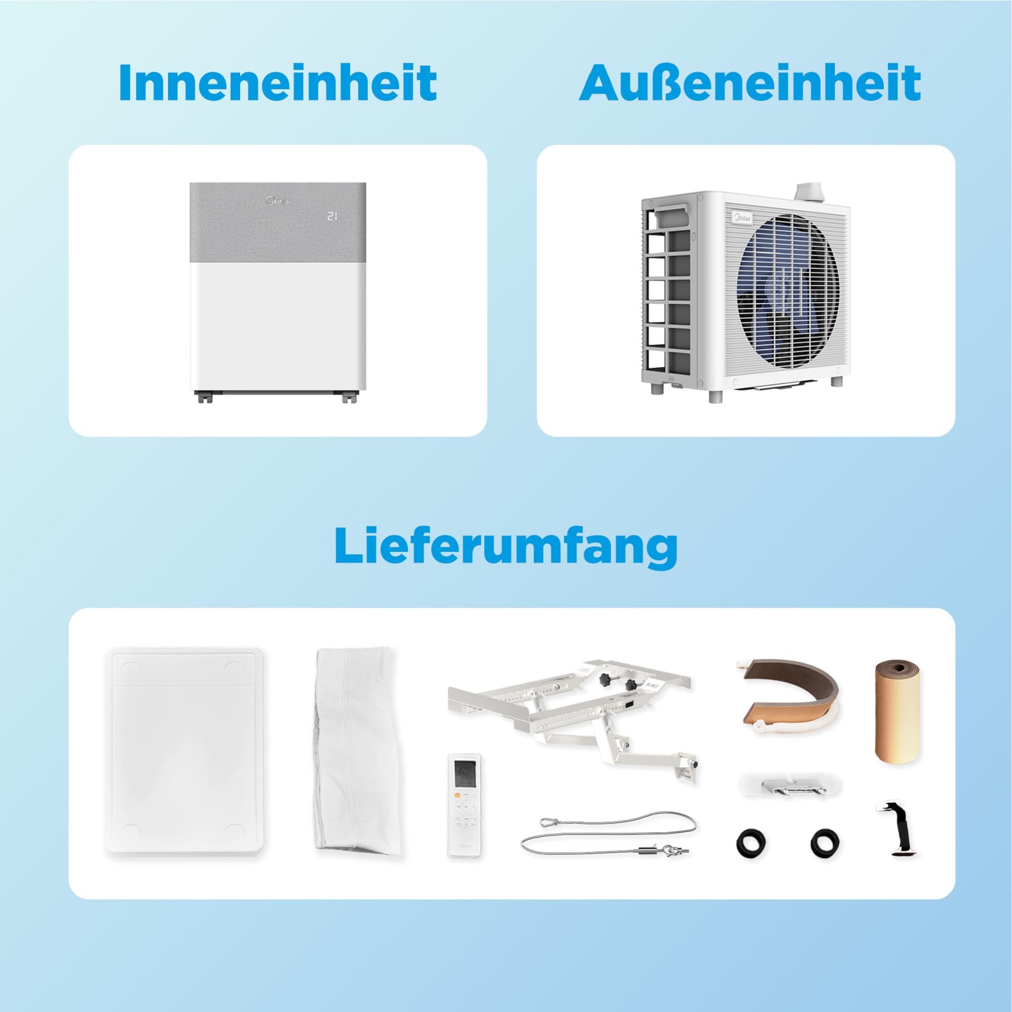 Midea PortaSplit-E Mobiles Klimagerät, Kühlen A++/Heizen A+