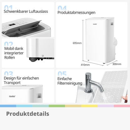 Comfee Mobiles Klimagerät Breezy Cool Pro 2.6, 9000 BTU, 2,6kW