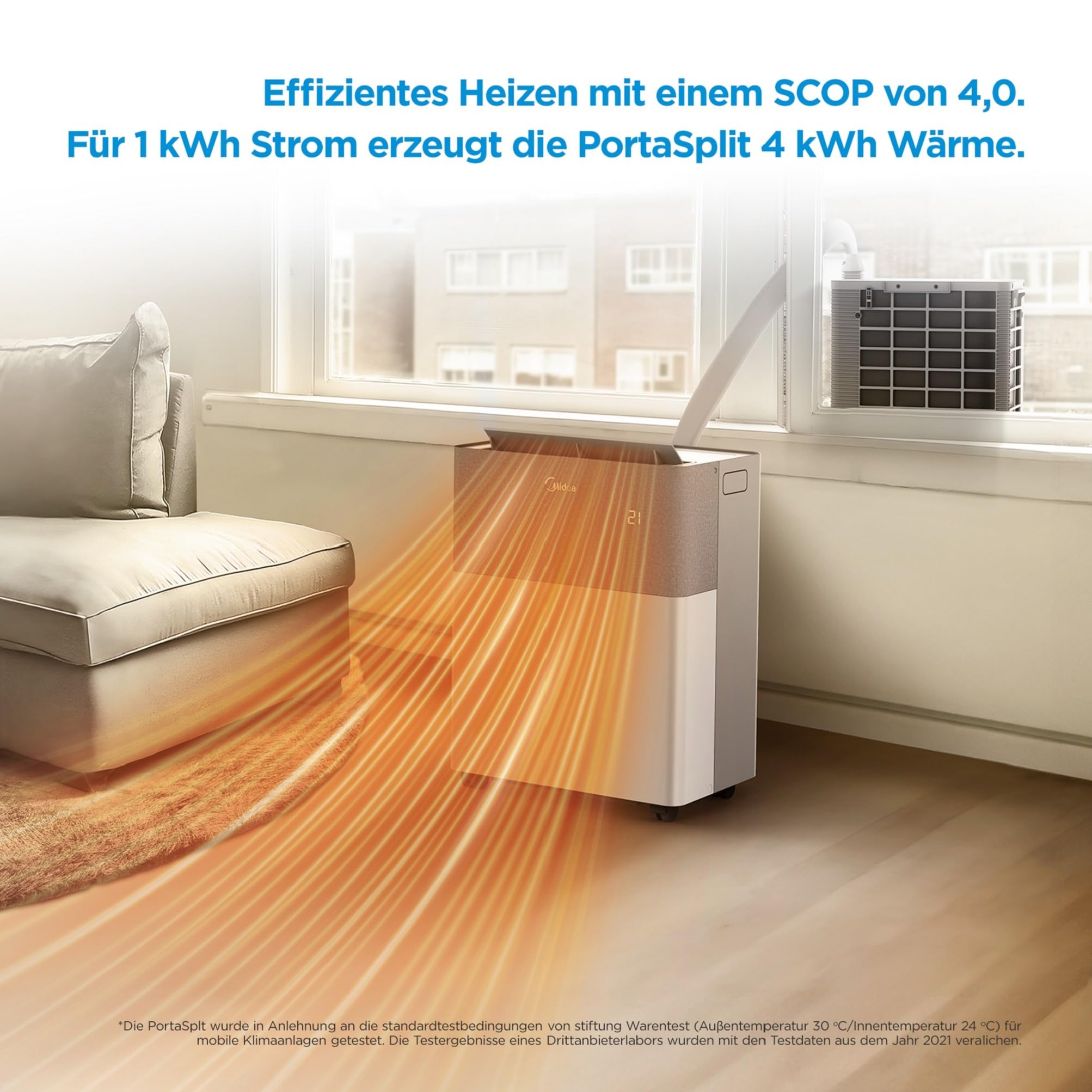 Midea PortaSplit-E Mobiles Klimagerät, Kühlen A++/Heizen A+
