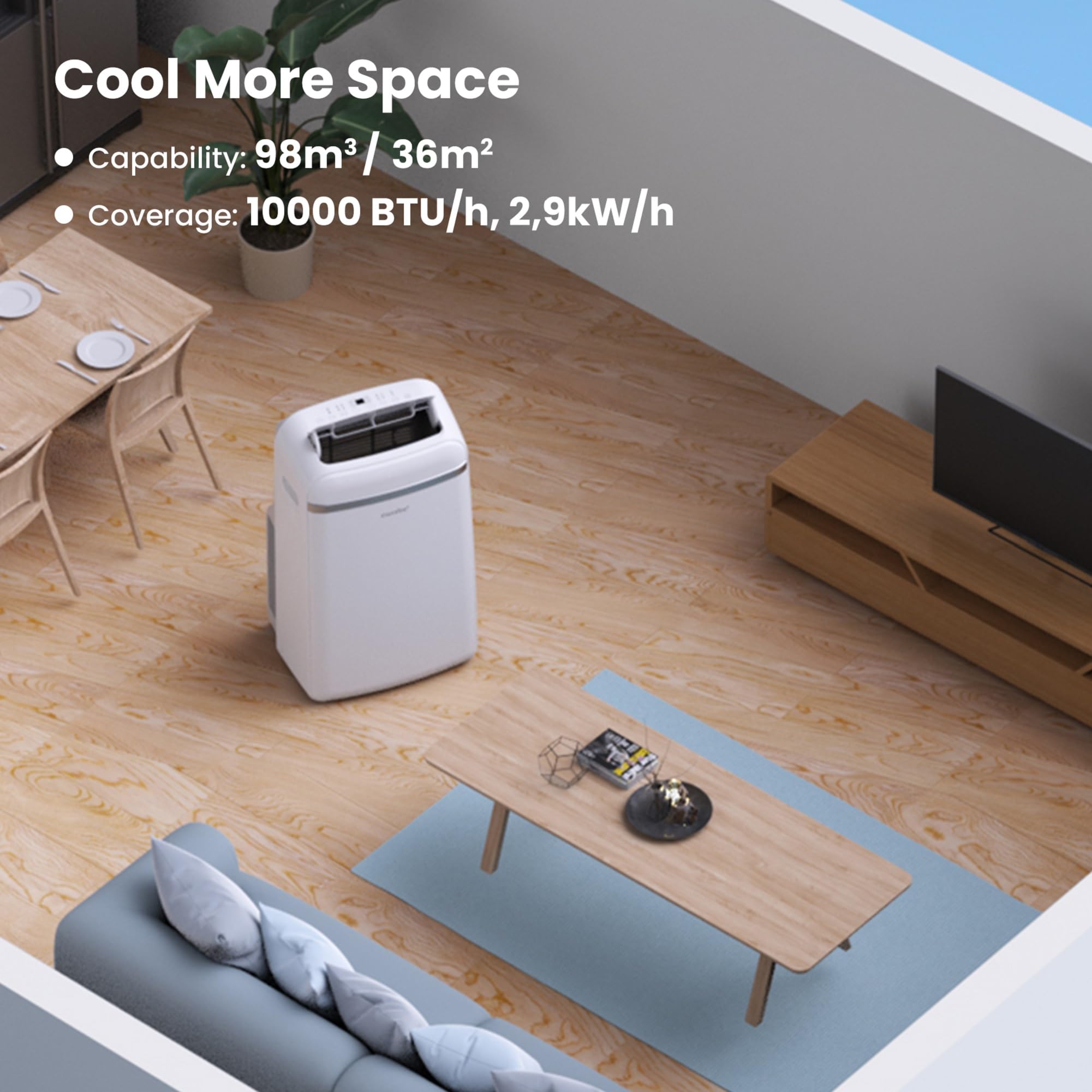 Comfee Mobiles Klimagerät Breezy Cool Pro 2.6, 9000 BTU, 2,6kW