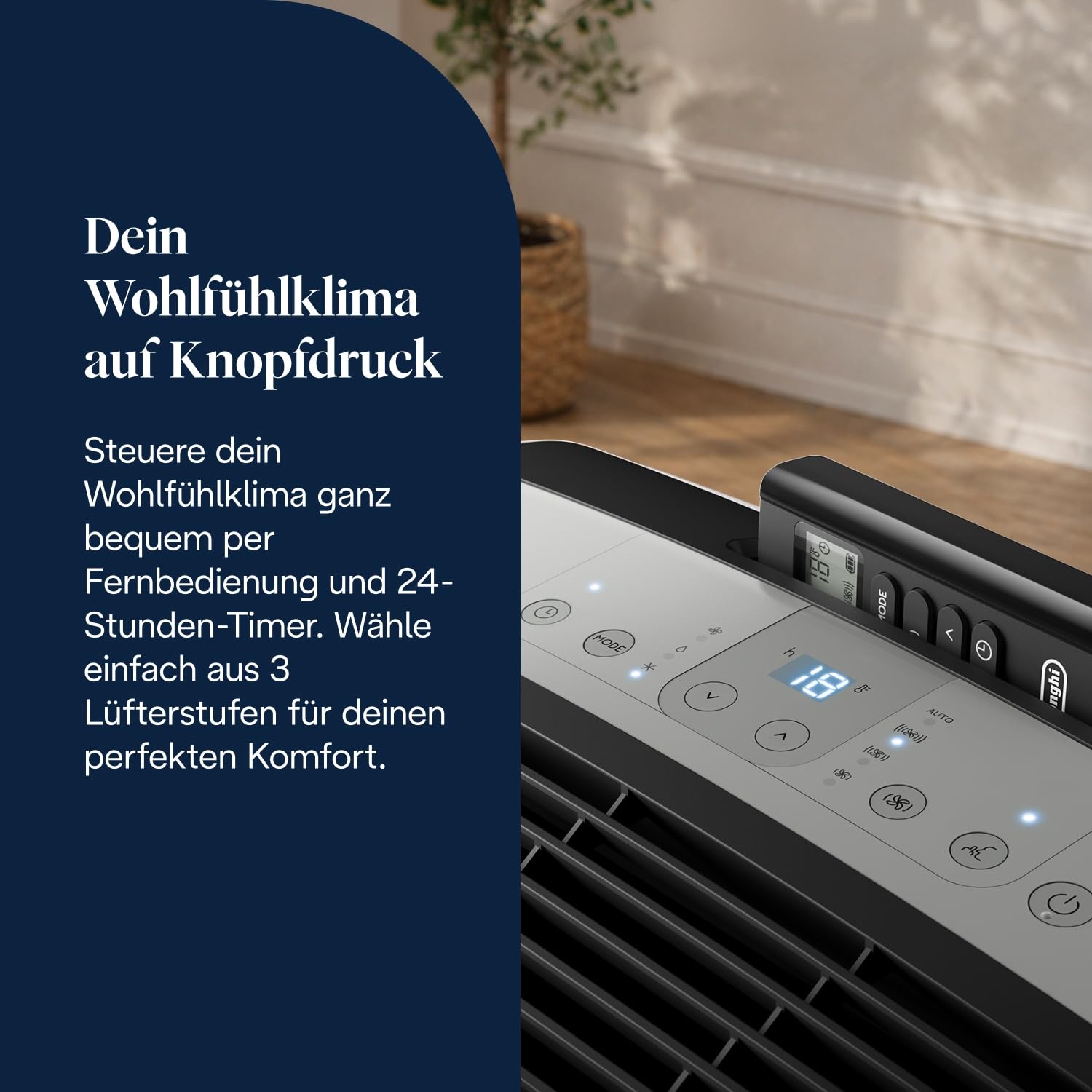 De'Longhi Pinguino - Mobiles 3-in-1 Klimagerät, für Räume bis 27 m²