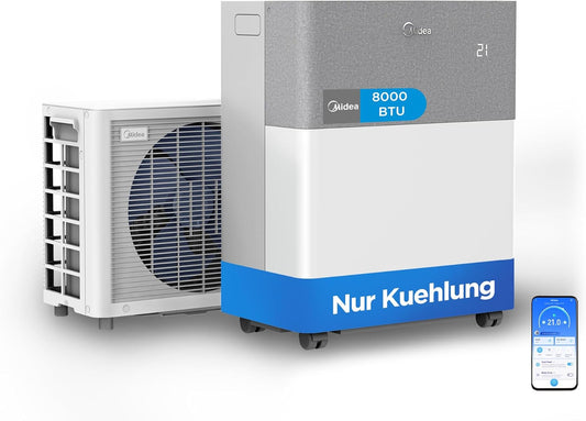 Midea Portasplit Cool Mobiles Klimagerät, nur Kühlen, A++, 8000 BTU 2,3 kW