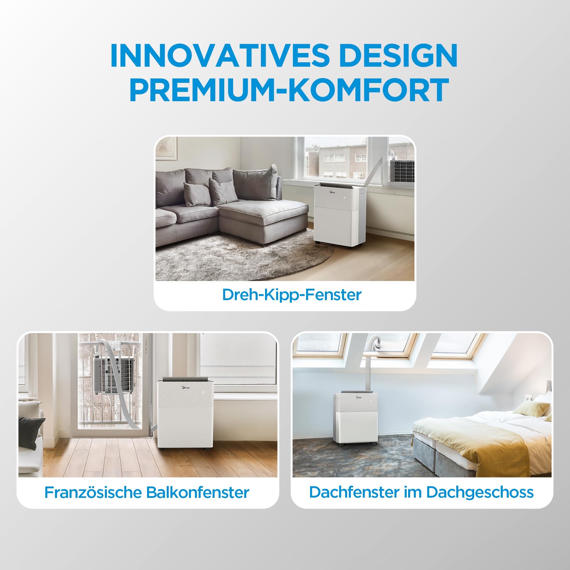 Midea PortaSplit-E Mobiles Klimagerät, Kühlen A++/Heizen A+