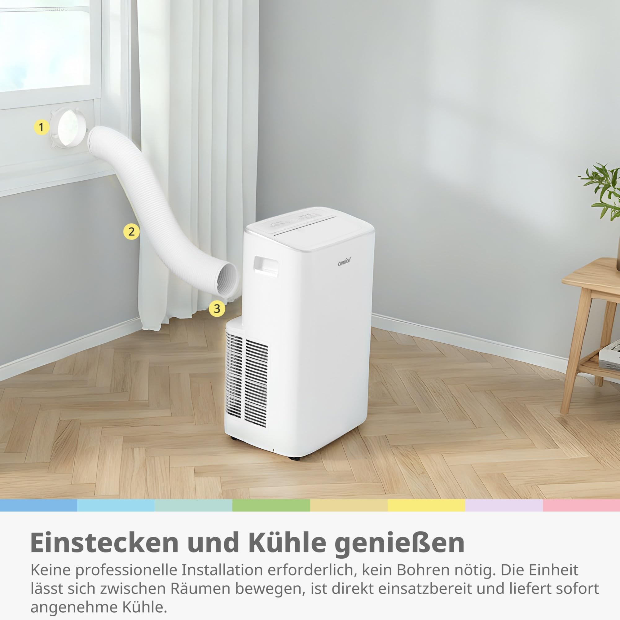 Comfee Mobiles Klimagerät Breezy Cool Pro 2.6, 9000 BTU, 2,6kW