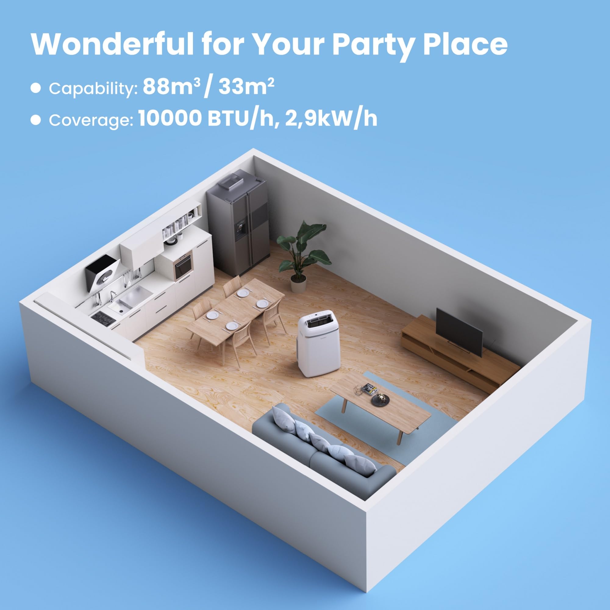 Comfee Mobiles Klimagerät Breezy Cool Pro 2.6, 9000 BTU, 2,6kW