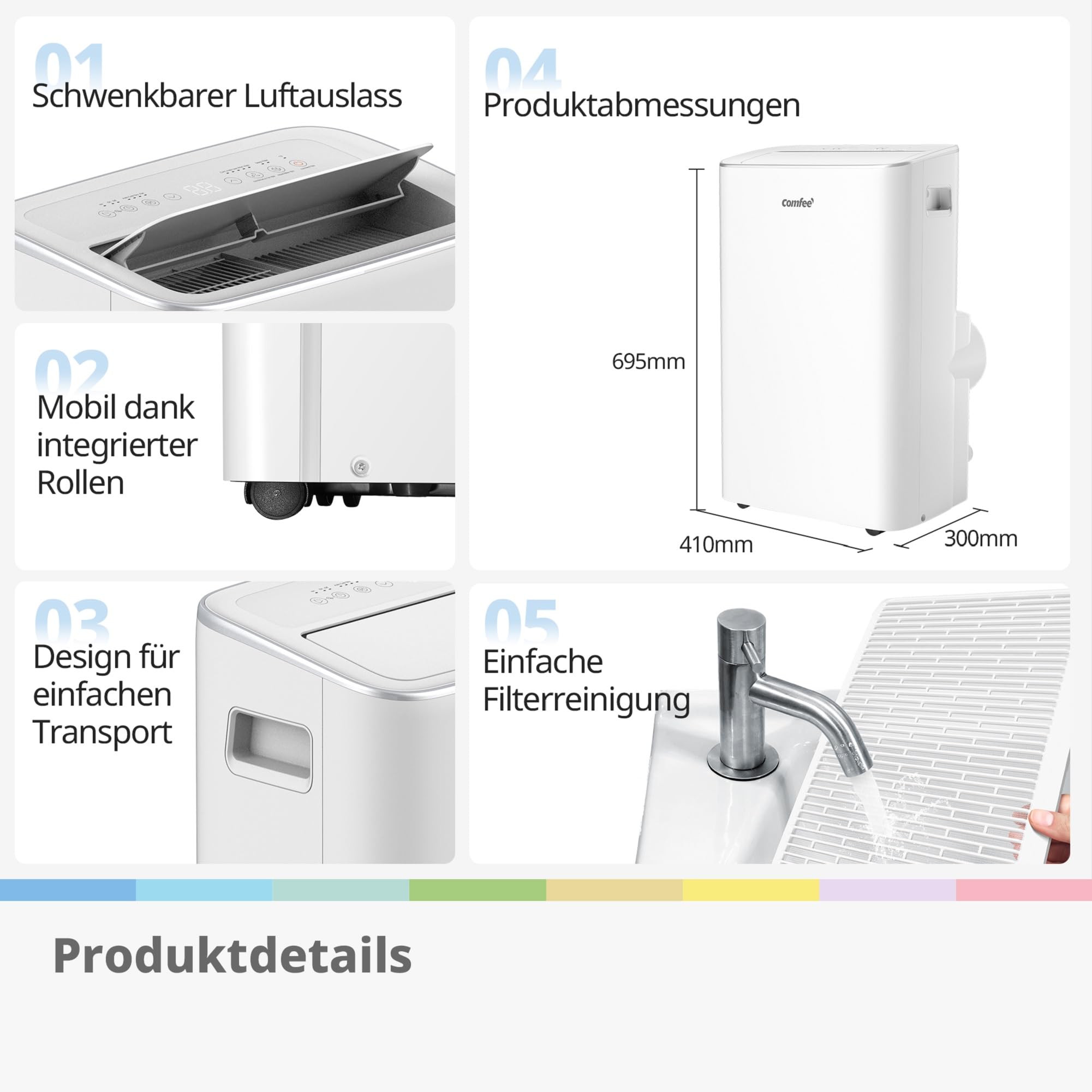 Comfee Mobiles Klimagerät Breezy Cool Pro 2.6, 9000 BTU, 2,6kW