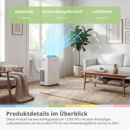 Comfee Mobiles Klimagerät Breezy Cool Pro 2.6, 9000 BTU, 2,6kW
