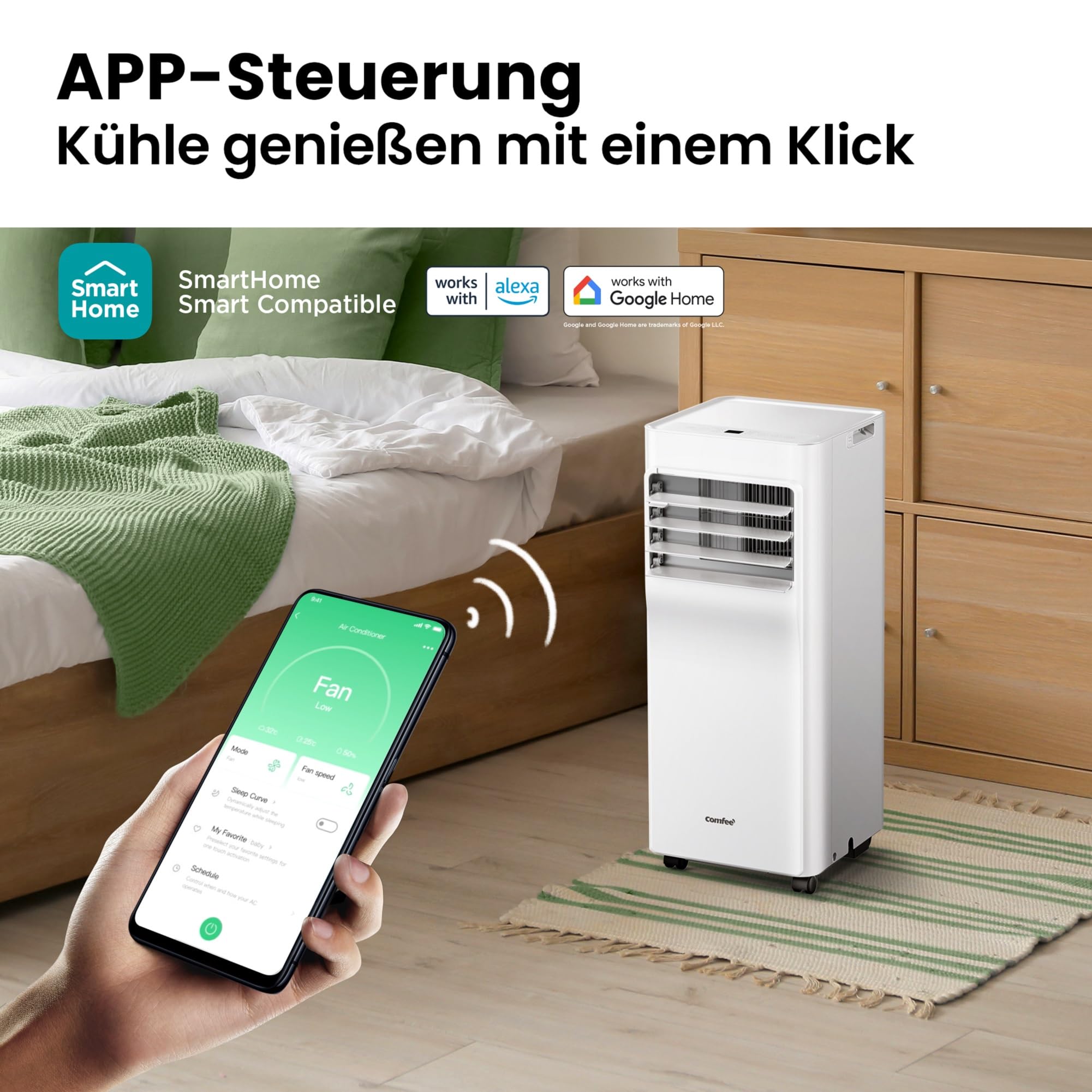 Comfee Mobiles Klimagerät Breezy Cool Pro 2.6, 9000 BTU, 2,6kW