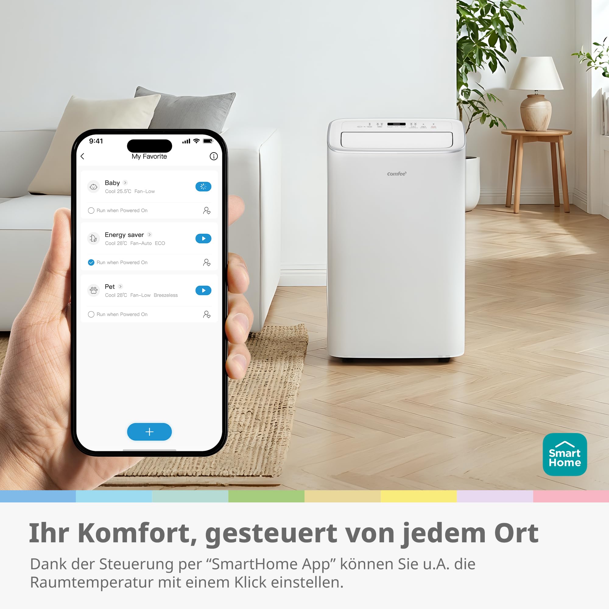 Comfee Mobiles Klimagerät Breezy Cool Pro 2.6, 9000 BTU, 2,6kW