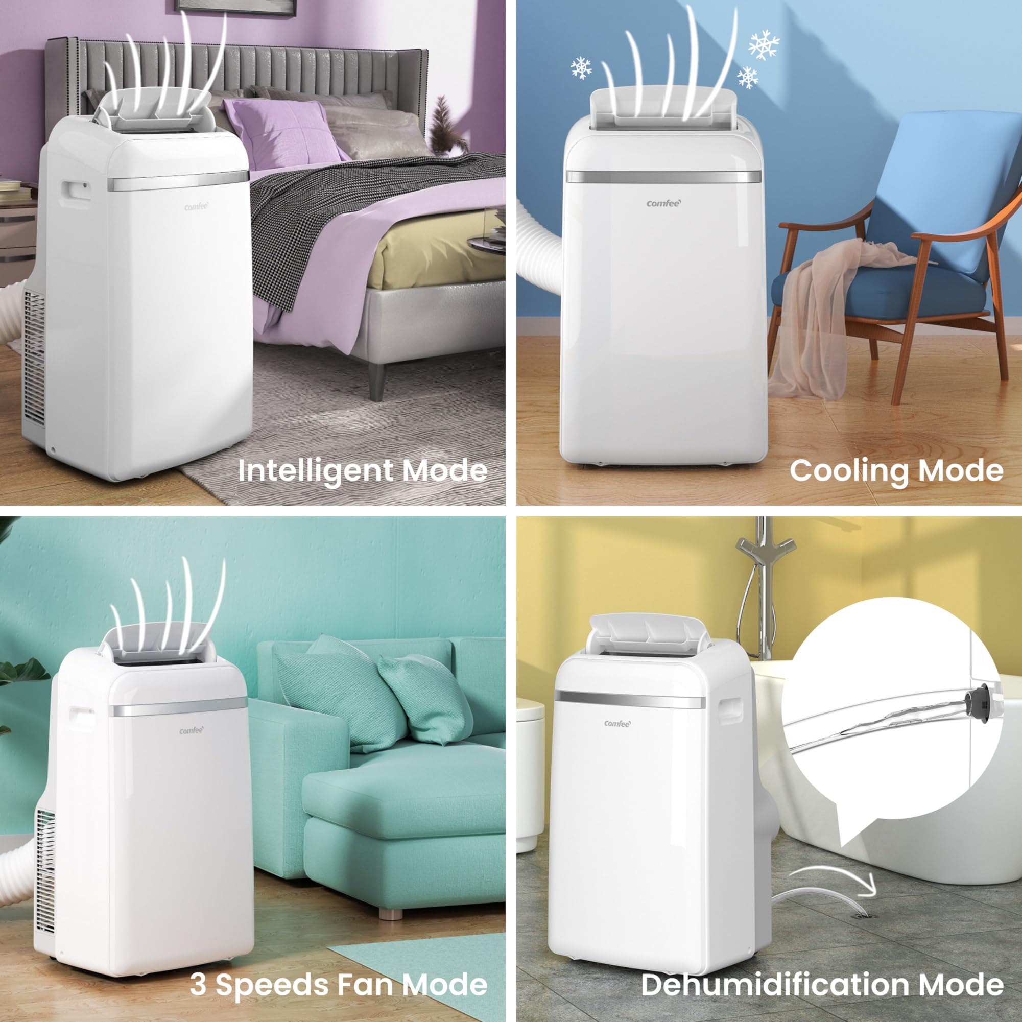 Comfee Mobiles Klimagerät Breezy Cool Pro 2.6, 9000 BTU, 2,6kW