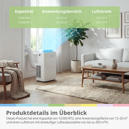Comfee Mobiles Klimagerät Breezy Cool Pro 2.6, 9000 BTU, 2,6kW