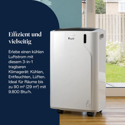 De'Longhi Pinguino - Mobiles 3-in-1 Klimagerät, für Räume bis 27 m²