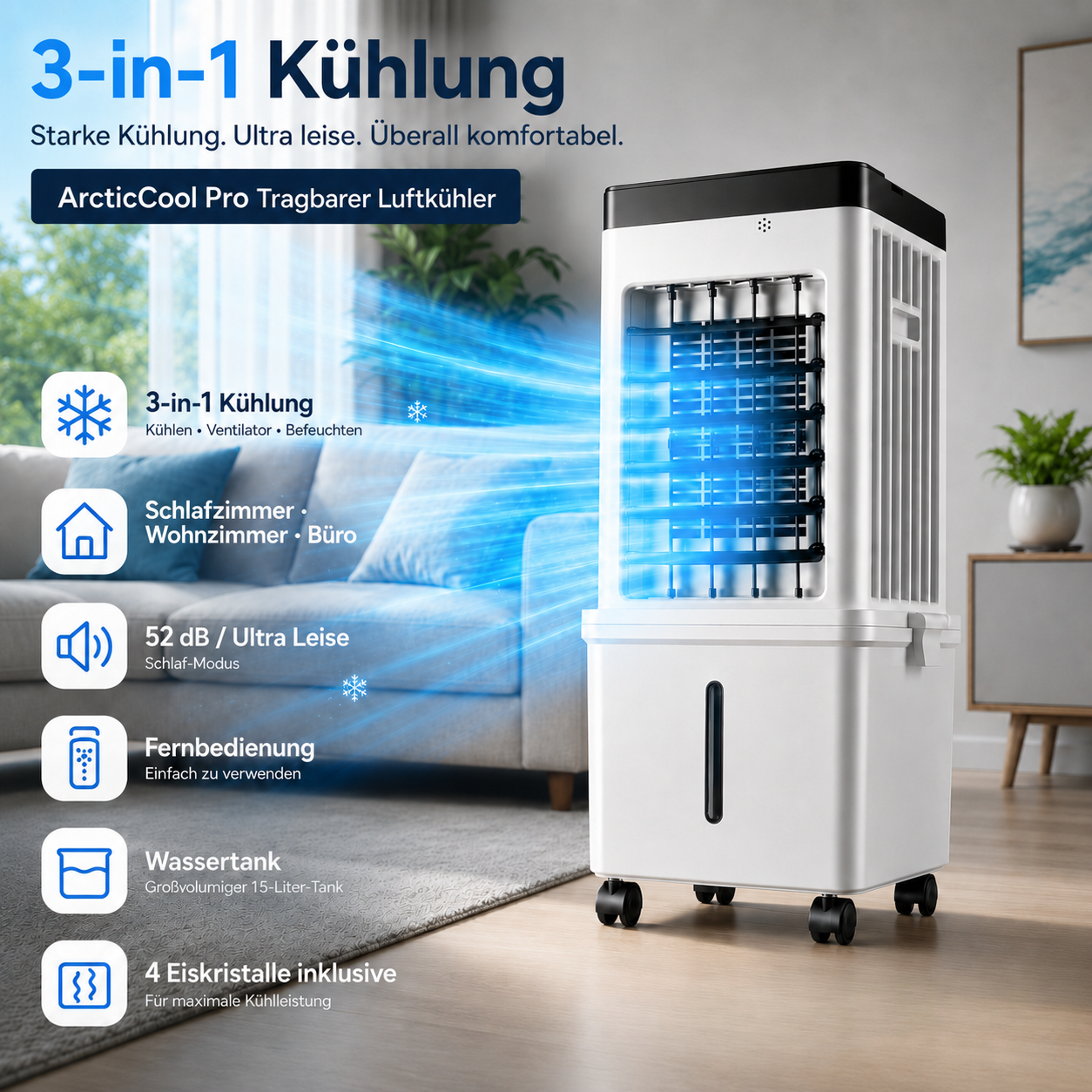 ArcticCool Pro | Mobile air conditioner with ice cooling